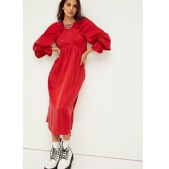 Free People Dresses & Skirts - Free People party Eliza Ruffle Midi Dress
